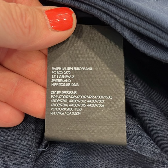 EUC Club Monaco wide leg wrap front navy blue wool blend culotte style pants - Picture 12 of 12